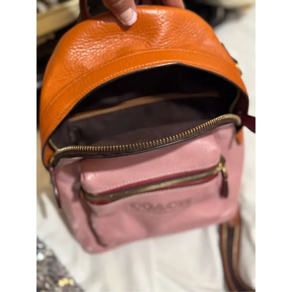 Coach charter 18 color block Backpack minibag shoulder